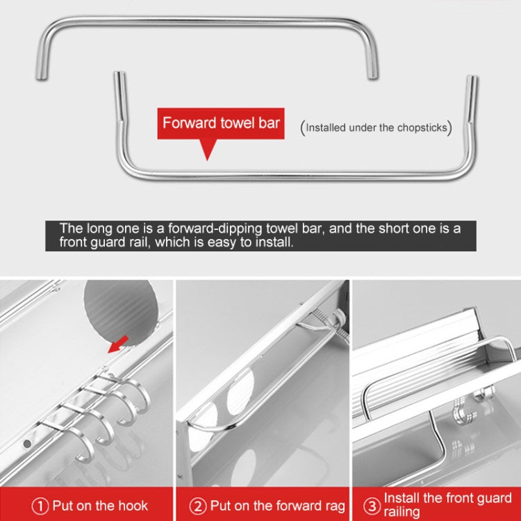 30cm Multi-function Kitchen Punching Wall-mounted Aluminum Condiment Storage Rack, 30cm Punching