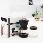 Portable Conical Burr Mill Manual Spice Herbs Hand Grinding Machine Coffee Bean Grinder with Seal Pot, With Seal Pot