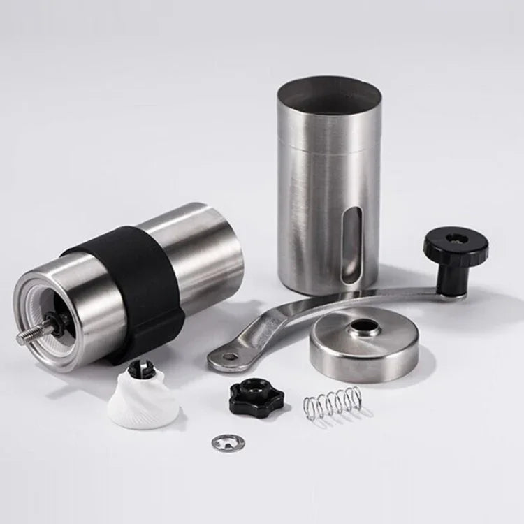 Portable Conical Burr Mill Manual Stainless Steel Hand Crank Coffee Bean Grinder with Silicone Ring, Capacity: 40g, Capacity: 40g