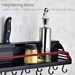 B Version 50cm 2 Cups 10 Hooks Kitchen Multi-function Wall-mounted Condiment Storage Rack, B Version 50cm 2 Cups