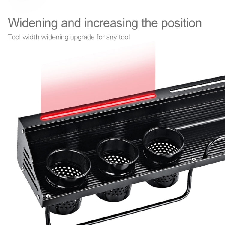 C Version 60cm 2 Cups 10 Hooks Kitchen Multi-function Wall-mounted Condiment Storage Rack, C Version 60cm 2 Cups