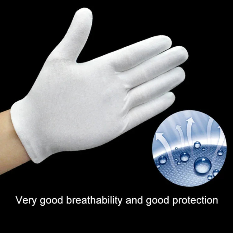 12 Pairs Pure Cotton Working Gloves, Medium Thick Size：Free Size, Medium Thick, Size：Free Size