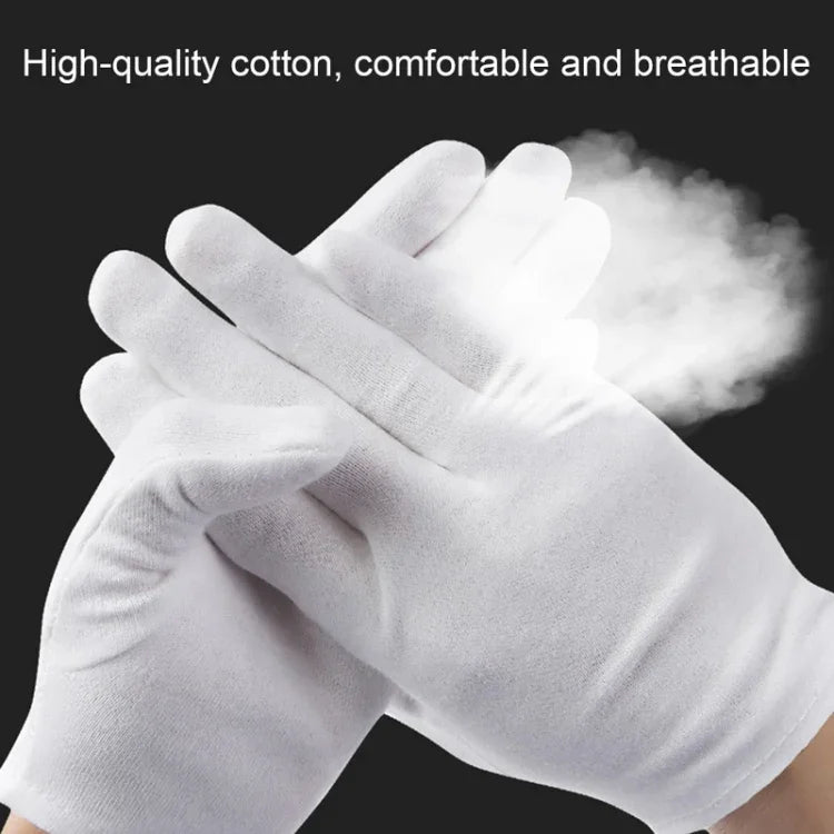 12 Pairs Pure Cotton Working Gloves, Medium Thick Size：Free Size, Medium Thick, Size：Free Size
