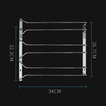 MICLAN Three Rows Stainless Steel Hanging Wine Glass Holder, Size: 34*32*27cm, Size: 34*32*27cm