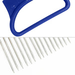Stainless Steel Vegetable Onion Cutter Holder Meat Needle Kitchen Tools, Blue, White, Green