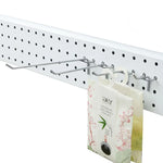 10pcs Supermarket Clothing Shop Pegboard Slat Wall Hook Shelf Hole Plate, Hole Pitch: 2.5cm, Length: 20cm, Wire Diameter: 3.3mm, Length: 20cm