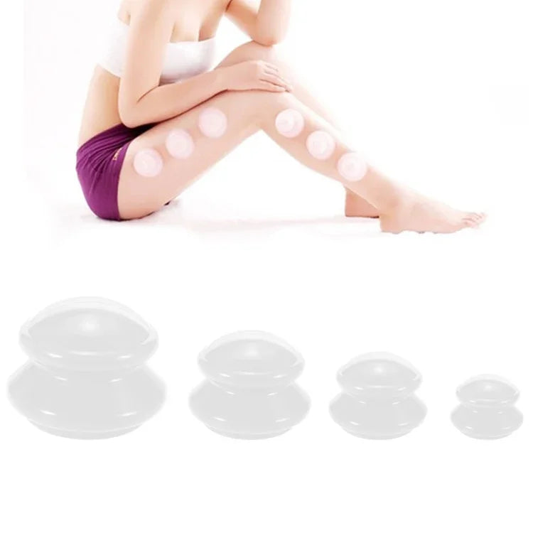 4 Cups / Set Health Care Body Massage Cupping Therapy Anti Cellulite Silicone Vacuum Cups