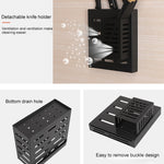 Stainless Steel Wall-mounted Kitchen Rack Hanging Kinfe Chopsticks Canister Holder, Kinfe Chopsticks Canister Holder