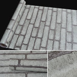 Gray Brick Creative 3D Stone Brick Decoration Wallpaper Stickers Bedroom Living Room Wall Waterproof Wallpaper Roll, Size: 45 x 1000cm, Gray brick