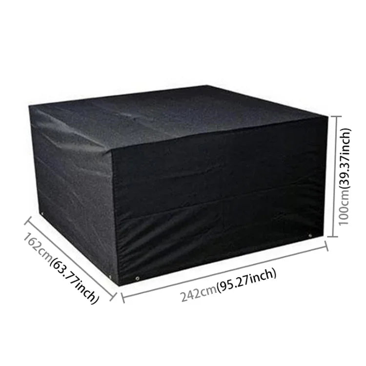 Anti-UV Waterproof Dust-proof 210D Oxford Cloth Folding Table Chairs Protective Cover Outdoor Furniture Set Cover, Size: 242*162*100cm(Black), Size: 242*162*100cm