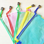 12 PCS Zipper Plastic Mesh Stationery Bag, Random Color Delivery (A5, Size: 24x17.5cm), A5, Size: 24x17.5cm