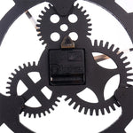 Retro Wooden Round Single-sided Gear Clock Number Wall Clock, Diameter: 58cm, Number 58, Number 58cm