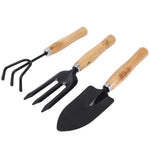 Rake Shovel Digging Trowel 3 in 1  Wooden Handle Metal Head Mini Garden Plant Tool Gardening Tool Garden Flower Tools Garden Tools Combination Set, Plant Tool 3