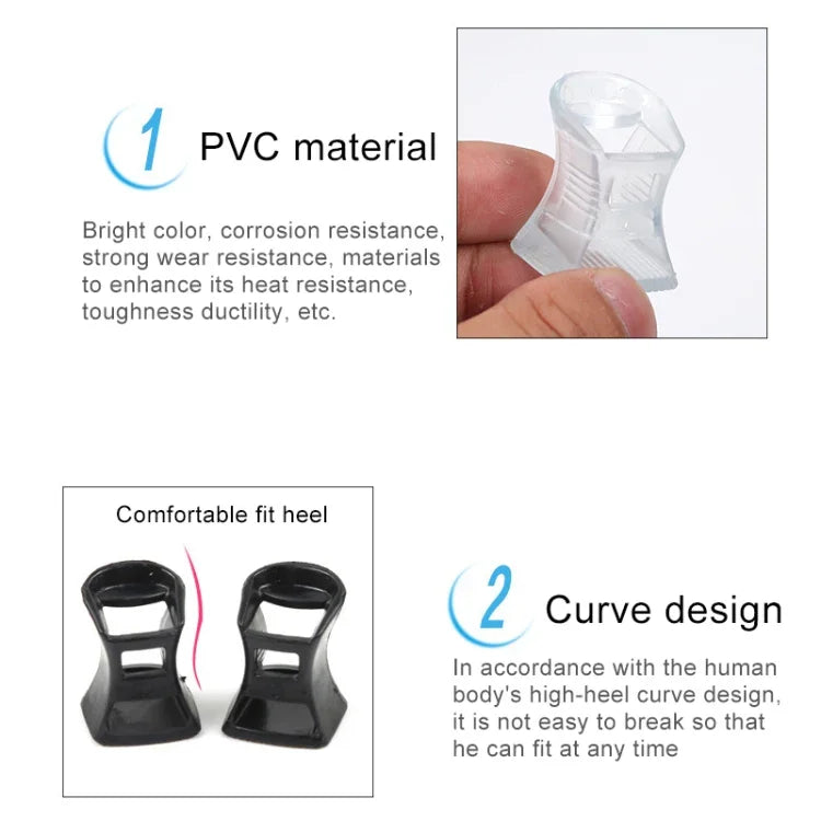 5 Pairs Hard Wearing Anti-slip PVC StoppersShoes High Heel Cover Protectors, Size: L ,Random Color Delivery, Size: L
