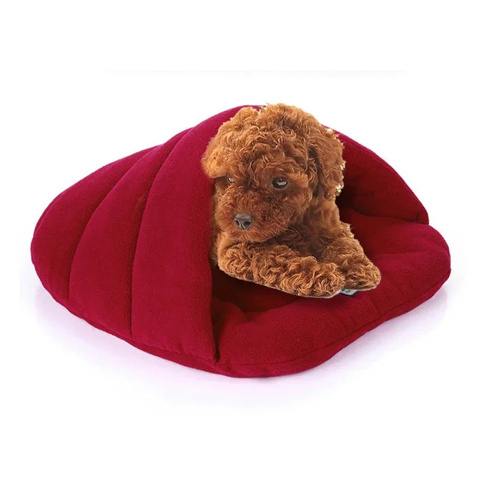 スリッパ型ポーラーフリース暖かく厚手のペット用犬猫ハウス サイズ: L, 58×68×32cm, サイズ: L