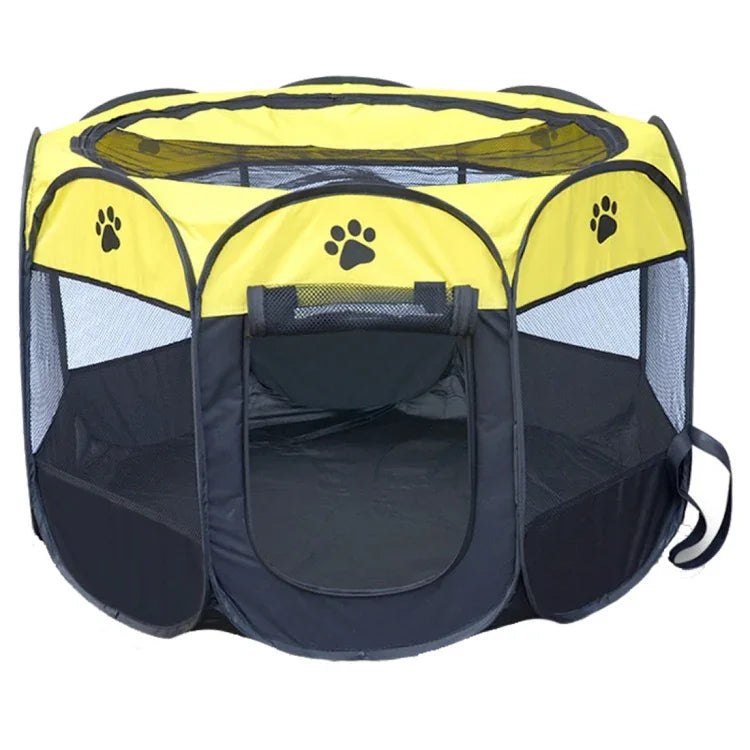 Fashion Oxford Cloth Waterproof Dog Tent Foldable Octagonal Outdoor Pet Fence, S, Size: 73 x 73 x 43cm, Size: S (Yellow), Size: S (Red), Size: S (Magenta), Size: S (Blue), Size: 73 x 73 x 43cm(Coffee)