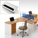 8x16cm Desk Dustproof Aluminum Wire Box Threading Box with Brush, 8x16cm