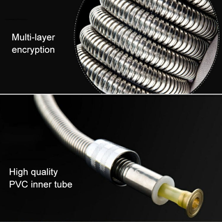 3m Flexible Stainless Steel Showerhead Hose Pipe Double Interlock Copper Interface Anti Burst Bath Water Pipe, 3m (Double Interlock)
