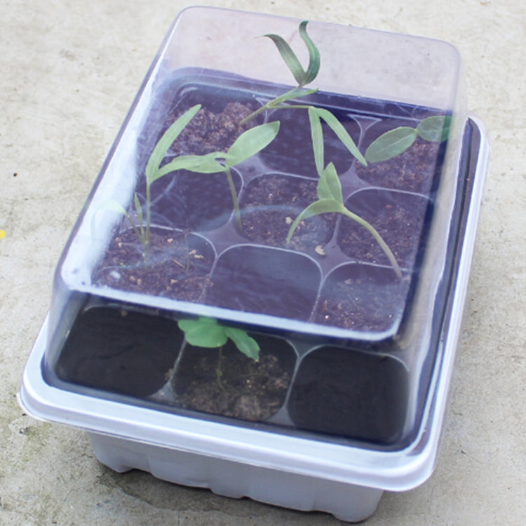 Seedling Tray Sprout Plate 12 Holes Nursery Pots Tray Lids Box For Gardening Bonsai Mini Greenhouse Nursery Plate, 12 Holes, 5pcs 12 Holes