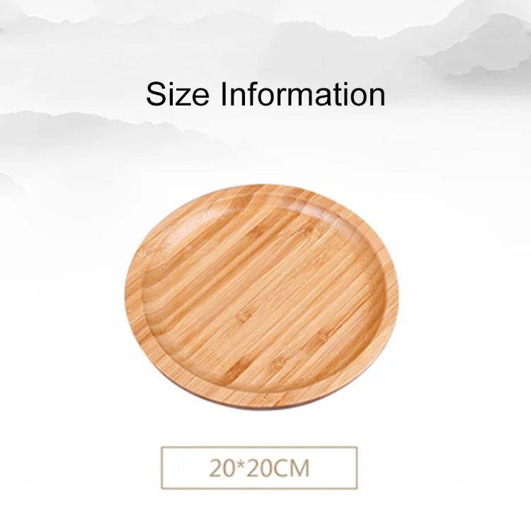 Household Creative Simple Round Bamboo Tea Tray Mini Tea Table, Diameter: 20cm, Diameter: 20cm