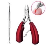 2 in 1 Nail Clipper for Paronychia Stainless Steel Olecranon Nail Nipper & Ingrown Nail Lifter, Nail Clipper + Ingrown Nail Lifter (Black), Nail Clipper + Ingrown Nail Lifter (Red)