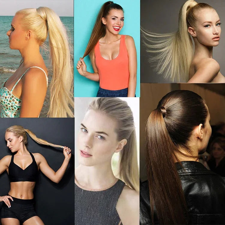 18M22# Invisible Seamless Bandage-style  Wig Long Straight Hair Wig Ponytail, 18M22#