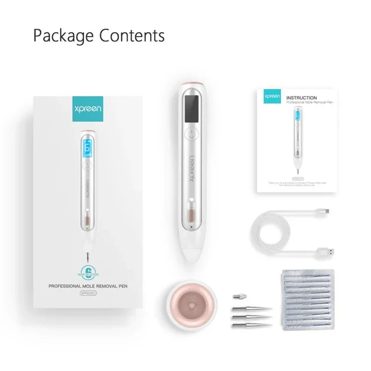 XPREEN XPRE051 Professional Wireless Rechargeable Mole Freckle Dark Spots Tattoo Wart Removal Pen Skin Tag Spot Eraser Pro Beauty Sweep Spot Pen Kit With LED Screen & Spotlight