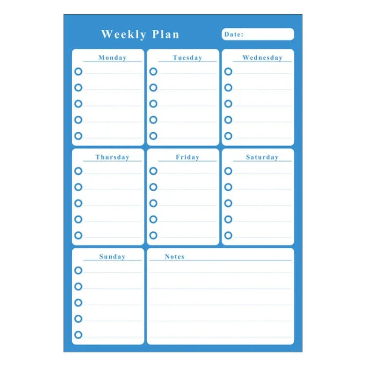 Magnetic Weekly Plan Refrigerator Magnet PET Magnetic Soft Whiteboard, Size: 29.7cm x 42cm, Weekly Plan