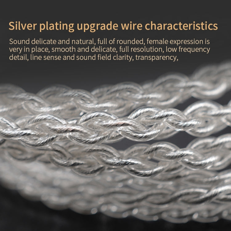 KZ 8 Pin Oxygen-free Copper Silver Plated Upgrade Cable for Most MMCX Interface Earphones