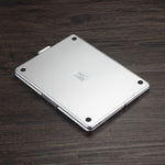 F102AS For iPad 10.2 inch Colorful Backlit Rotatable Bluetooth Keyboard Leather Tablet Case with Pen Slot Function