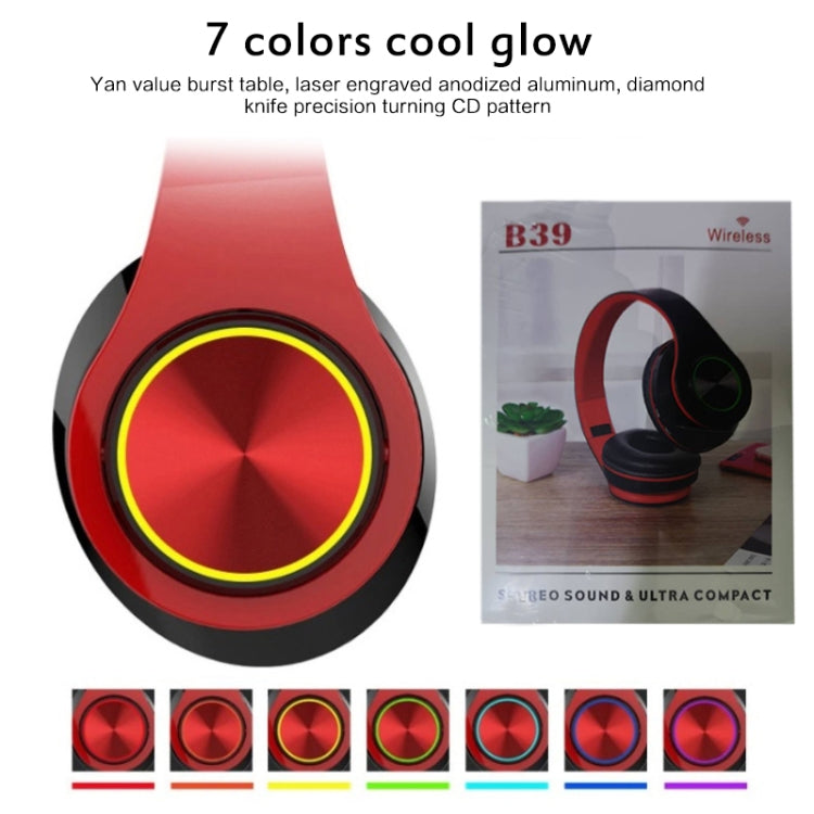B39 Wireless Bluetooth V5.0 Headset, B39 (Red), B39 (White), B39 (Black Red), B39 (Black)
