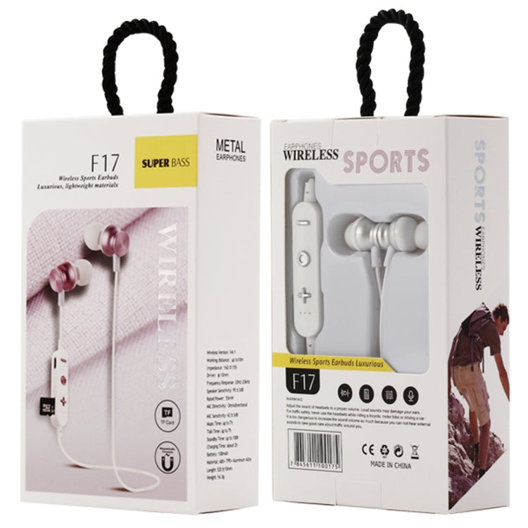 F17 Bluetooth 4.2 Hanging Neck Design Bluetooth Headset, Support Music Play & Switching & Volume Control & Answer