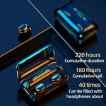 F9-5C Four-bar Breathing Light + Digital Display Noise Reduction Bluetooth Earphone, F9-5C Four-bar Light Black, F9-5C Four-bar Light White