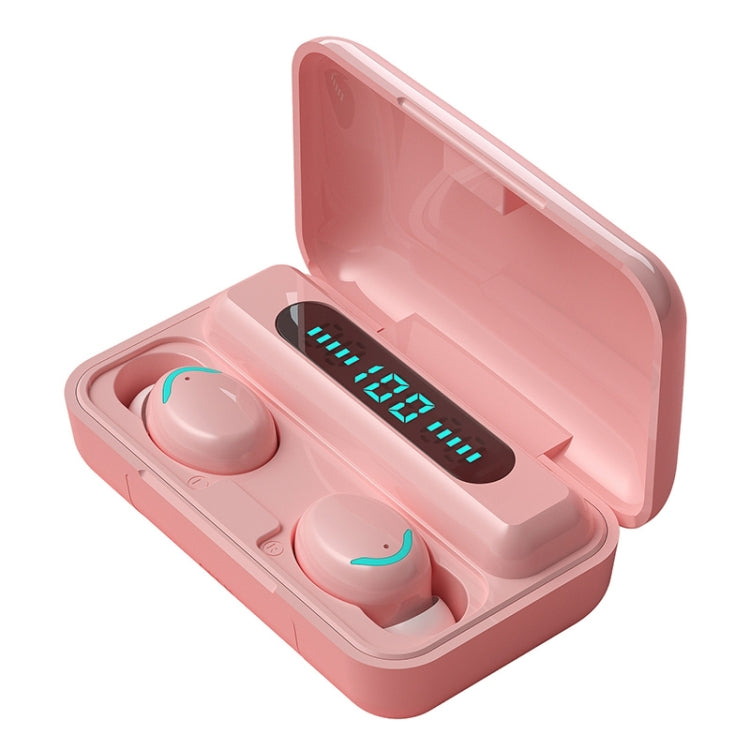 F9-5C Macaron Series Four-bar Breathing Light + Digital Display Noise Reduction Bluetooth Earphone, F9-5C Macaron Four-bar Light Pink, F9-5C Macaron Four-bar Light Baby Blue, F9-5C Macaron Four-bar Light Yellow, F9-5C Macaron Four-bar Light Dark Blue