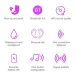 DT-5 IPX Waterproof Bluetooth 5.0 Wireless Bluetooth Earphone with Magnetic Charging Box, Support Call & Power Bank Function, DT-5