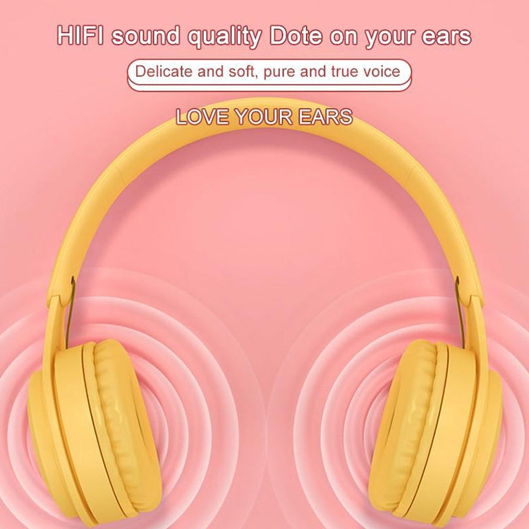 Y08 Hifi Sound Quality Macaron Bluetooth Headset, Supports Calling & TF Card & 3.5mm AUX