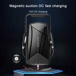 Q2 15W Universal Rotation Infrared Induction Magnetic Car Wireless Charging Mobile Phone Holder with Micro USB + 8 Pin + Type-C / USB-C Magnetic Connector, Q2 Black, Q2 Gold, Q2 Blue, Q2 Red, Q2 Silver