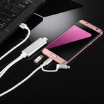 3 in 1 Micro USB & 8 Pin & Type-C to HDMI HD 1080P HDTV Adapter Cable