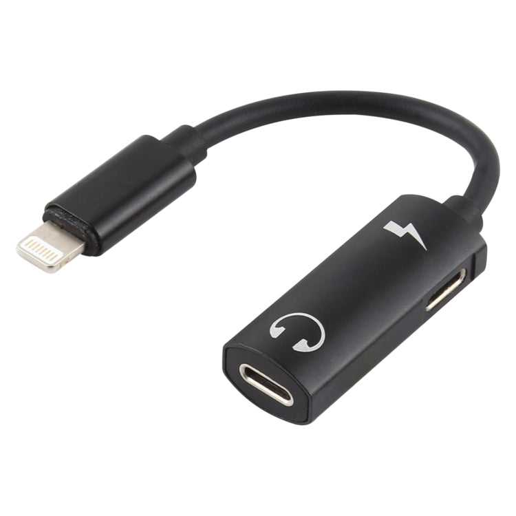 2 in 1 8 Pin Male to Dual 8 Pin Female Charging and Listening to Music Audio Earphone Adapter, Compatible with All IOS Systems
