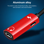 2 in 1 8 Pin Male to Dual 8 Pin Female Charging and Listening to Music Audio Earphone Adapter, Compatible with All IOS Systems