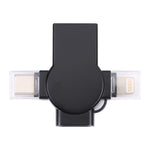 X09 4 in 1 USB to Dual 8 Pin+USB-C/Type-C Interface OTG Adapter, 4 in 1