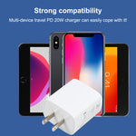 U087 20W USB-C / Type-C + USB Ports Fast Charging Travel Charger, US Plug, US Plug