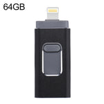 easyflash RQW-01B 3 in 1 USB 2.0 & 8 Pin & Micro USB 64GB Flash Drive, RQW-01B Black