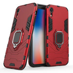 For iPhone XR PC + TPU Shockproof Protective Case with Magnetic Ring Holder, For XR
