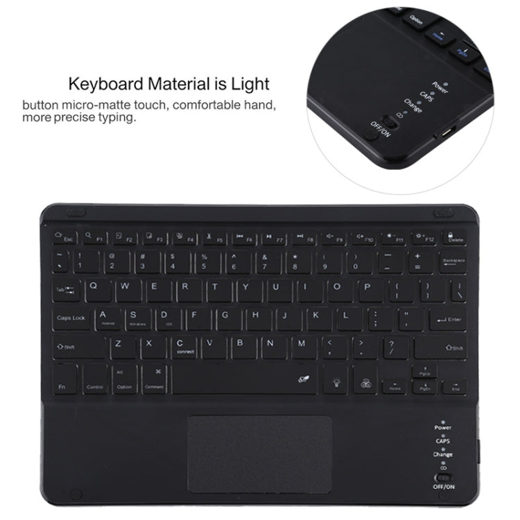 TG11BCS Detachable Bluetooth Black Keyboard Microfiber Leather Tablet Case for iPad Pro 11 inch (2020), with Backlight & Touchpad & Pen Slot & Holder, Black Keyboard