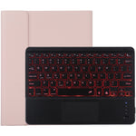 TG-102BCS Detachable Bluetooth Black Keyboard + Microfiber Leather Tablet Case for iPad 10.2 inch / iPad Air (2019), with Touch Pad & Backlight & Pen Slot & Holder, Black Keyboard