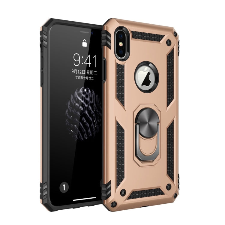 For iPhone XS Max Armor Shockproof TPU + PC Protective Case with 360 Degree Rotation Holder, For iPhone XS Max