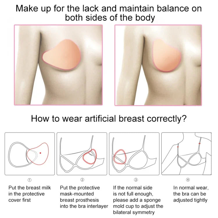 AS2 Spiral Shape Postoperative Rehabilitation Fake Breasts Silicone Breast Pad Nipple Cover 230g/Left, 230g/Left
