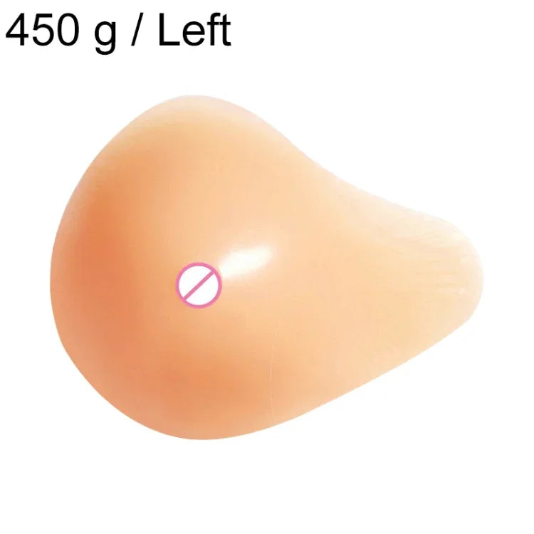 AS7 Spiral Shape Postoperative Rehabilitation Fake Breasts Silicone Breast Pad Nipple Cover 450g/Left, 450g/Left