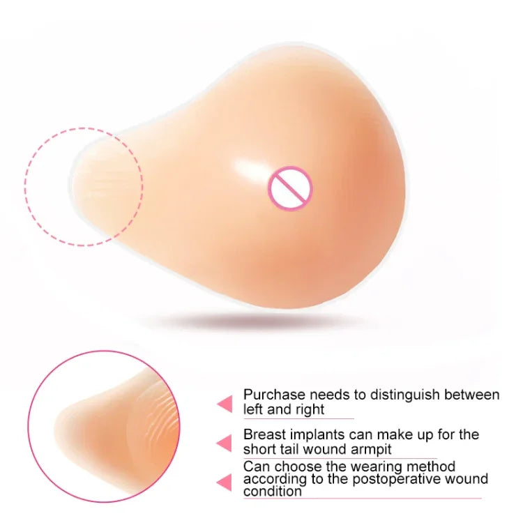 AS9 Spiral Shape Postoperative Rehabilitation Fake Breasts Silicone Breast Pad Nipple Cover 600g/Right, 600g/Right